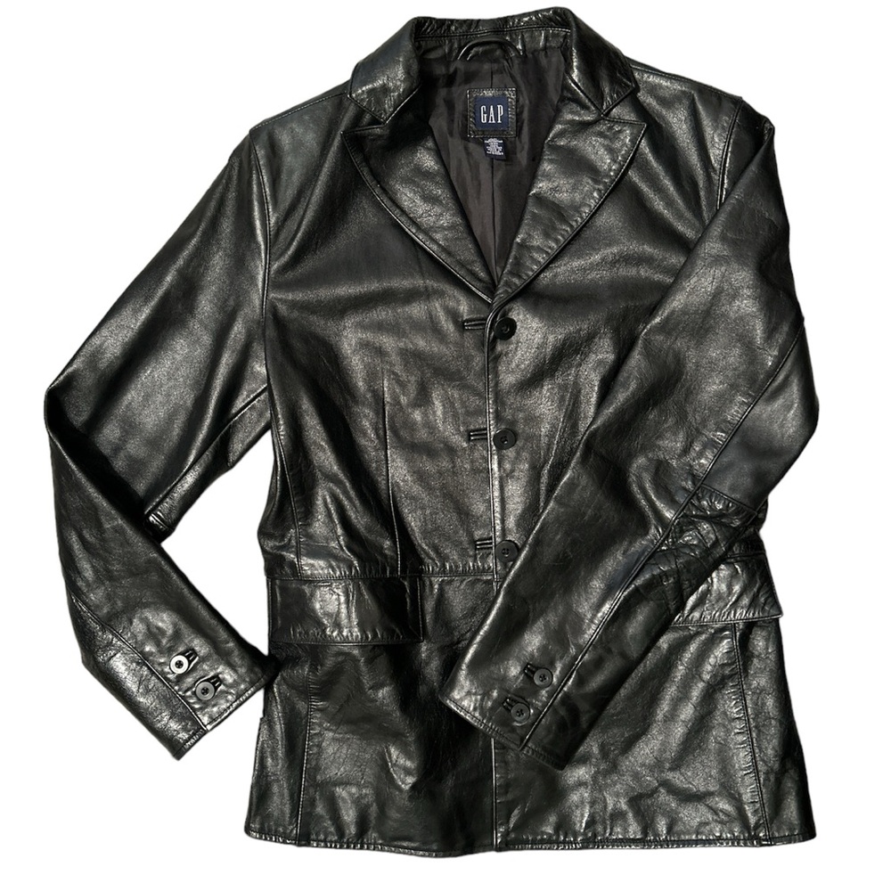 Black Gap Genuine Leather Jacket XS